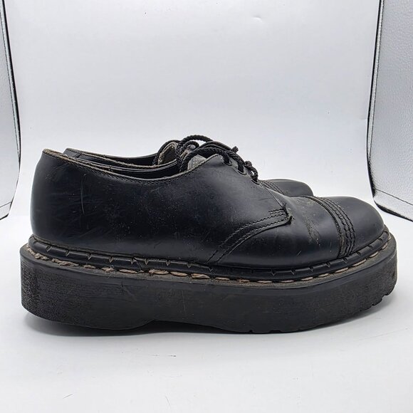 Gripfast Womens Black Platform Shoes Size 5 Made In England Leather Gothic - Picture 13 of 14